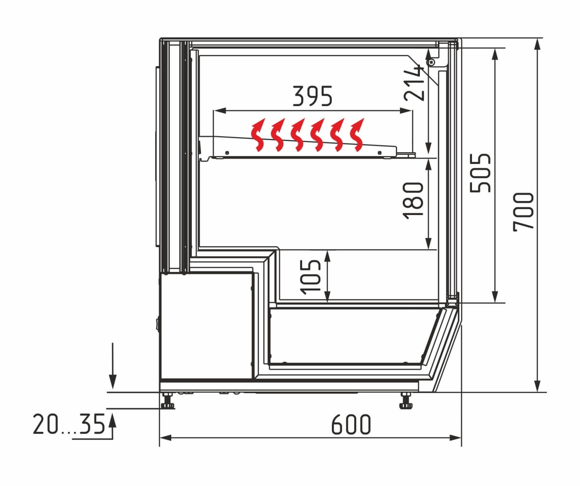 Тепловая витрина CARBOMA AMRA AC59 SH 0,9-1 - 3