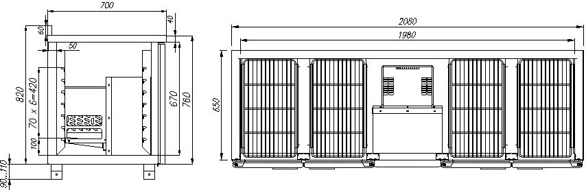 Холодильный стол CARBOMA T70 M4-1-G 0430 (4GNG/NT) - 1