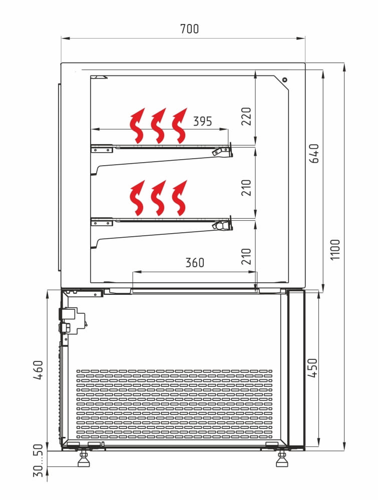 Тепловая витрина CARBOMA COSMO KC71-110 SH 1,2-1 - 9