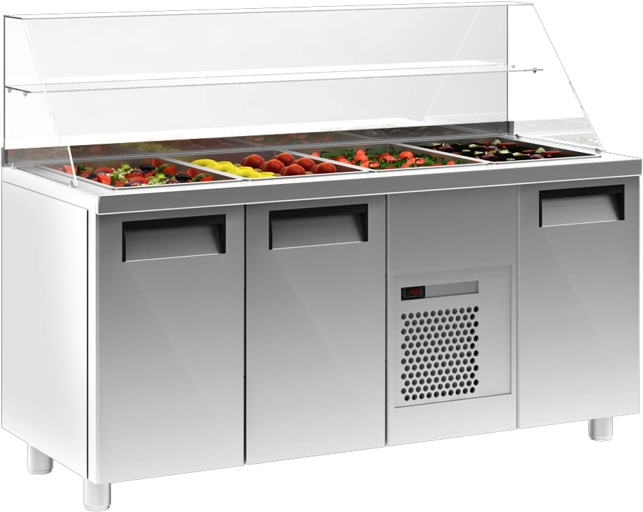 Холодильный стол для салатов (саладетта) CARBOMA T70 M2sal-1-G 0430 (SL 2GNG) - 2