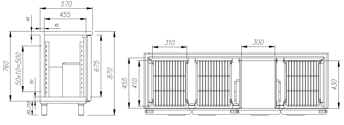 Холодильный стол CARBOMA T57 M3-1-G 9006-1(2)9 (BAR-360C) - 2