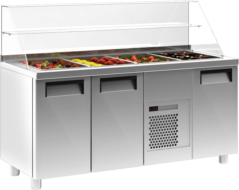 Холодильный стол для салатов (саладетта) CARBOMA T70 M3sal-1-G 0430 (SL 3GNG) - 1