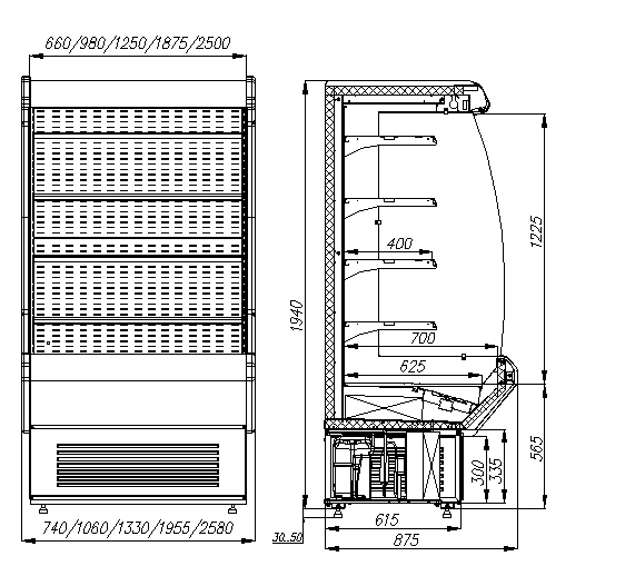 Холодильная горка CARBOMA ВХСп-2,5 CRETE (F 20-08 VM 2,5-2) 0011-3020 - 2