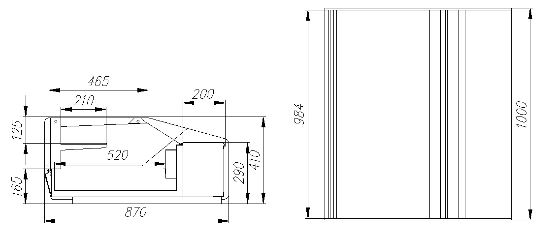 Тепловая витрина CARBOMA ВТ-1,0 CUBE XL ТЕХНО ARGO 2 (AC87 SH 1,0-1) - 2