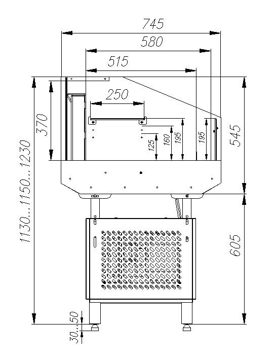 Холодильная витрина CARBOMA ODA PF07-12 VM 0,7-2 9006 - 1