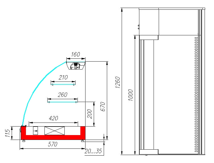 Холодильная витрина CARBOMA ВХС-1,2 Арго XL (A57 VM 1,2-1) - 2
