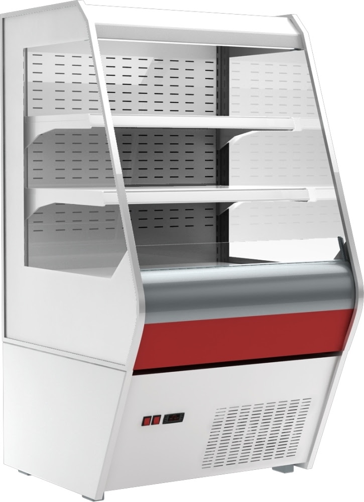 Холодильная горка CARBOMA 1260/700 ВХСп-1,0 BRITANY (F 13-07 VM 1,0-2 0020) стеклопакет 9006