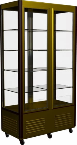 Кондитерская витрина CARBOMA R800C LATIUM (D4 VM 800-1), 2 дверцы, стеклянные полки